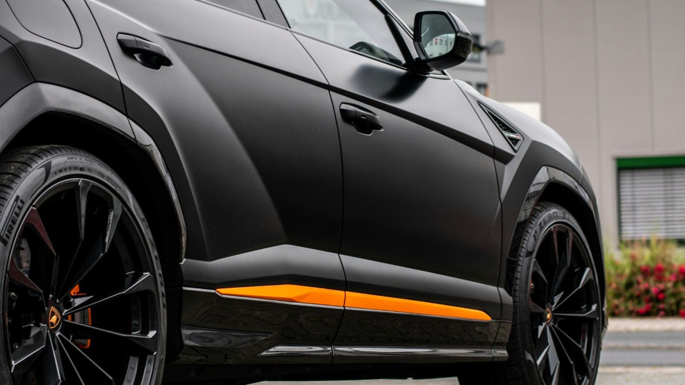 Futuristic white car in modern garage